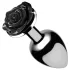 Booty Sparks Black Rose - plug anal alumínio - prata e preto