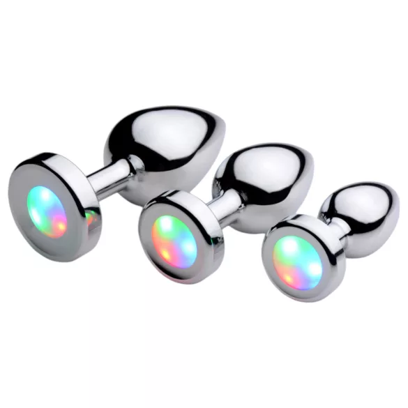 Booty Sparks - plug anal luminoso - médio - prata