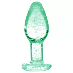   Booty Sparks Glow in the Dark S - plug anal de vidro (transparente)