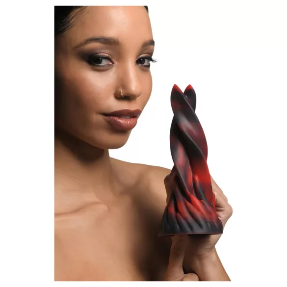 Creature Cocks Hell Kiss - dildo de silicone torcido - 19 cm (vermelho)