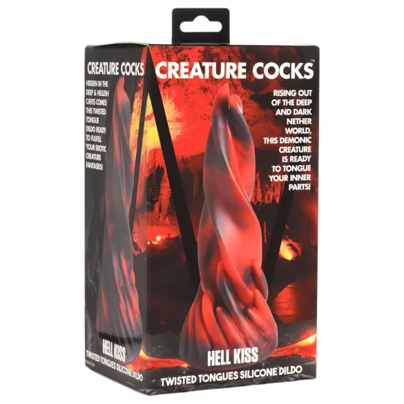 Creature Cocks Hell Kiss - dildo de silicone torcido - 19 cm (vermelho)