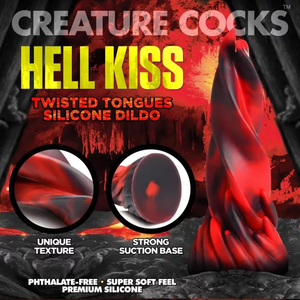 Creature Cocks Hell Kiss - dildo de silicone torcido - 19 cm (vermelho)