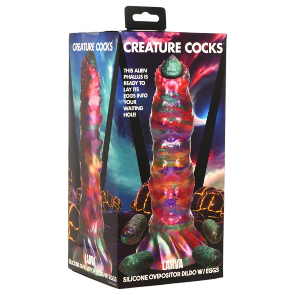 Creature Cocks Larva - ovipositor dildo alienígena - silicone arco-íris