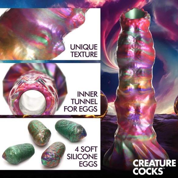 Creature Cocks Larva - ovipositor dildo alienígena - silicone arco-íris