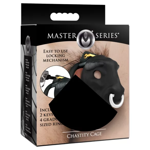 Master Series Bull - gaiola peniana com cabeça de touro (preta)