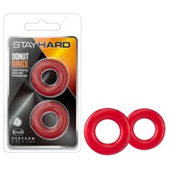 Stay Hard - anel peniano kit - silicone vermelho