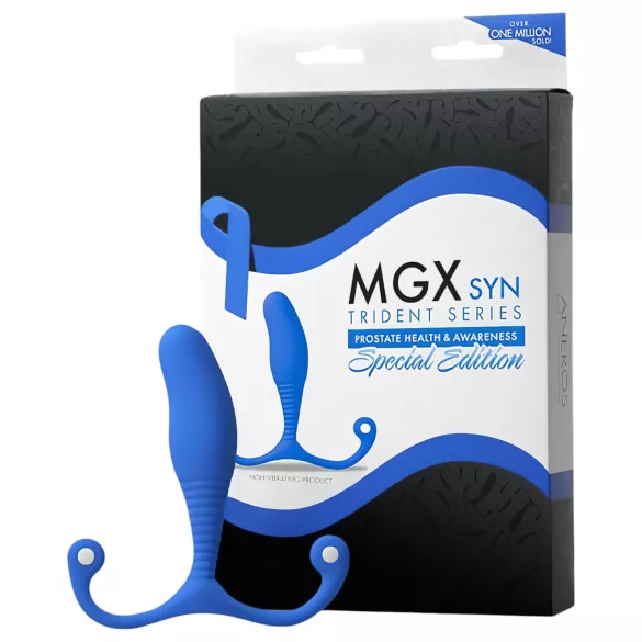Aneros MGX Syn Trident - massageador próstata - silicone azul
