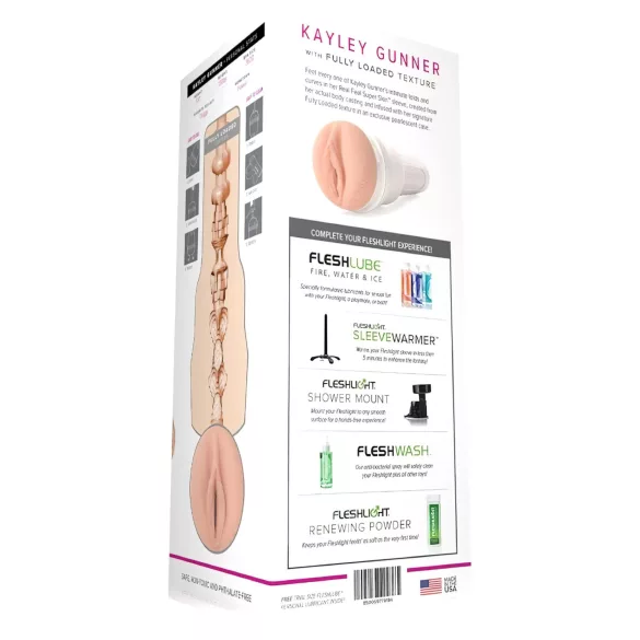 Fleshlight Kayley Gunner - masturbador vagina realista - cor natural