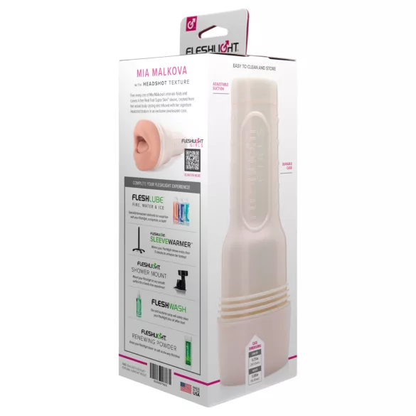 Fleshlight Mia Malkova - masturbador oral realista - cor natural