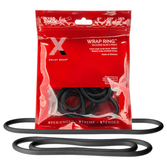 Perfect Fit Slim Wrap - anel peniano fino - kit com 3 - preto