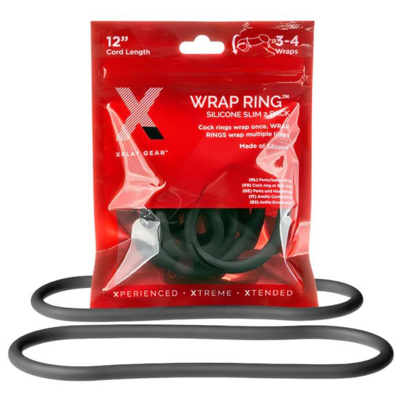 Perfect Fit Slim Wrap 12 - anel peniano fino - preto (30cm)