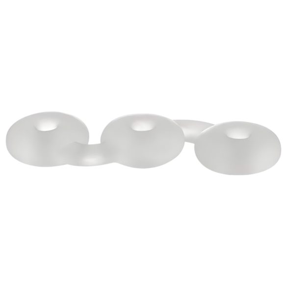 Perfect Fit Triple - anel peniano triplo - silicone branco