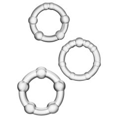   Stay Hard - anel peniano kit com 3 peças - silicone transparente