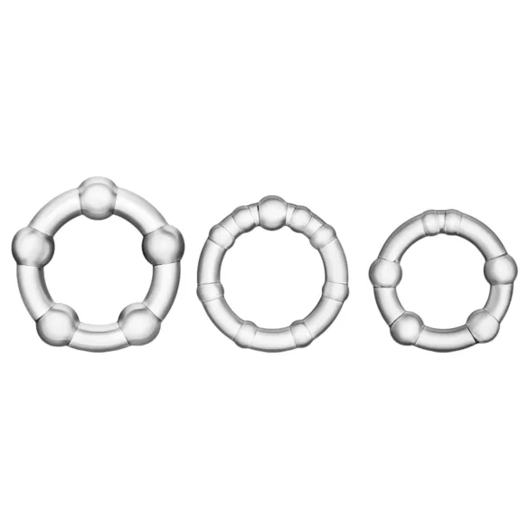 Stay Hard - anel peniano kit com 3 peças - silicone transparente
