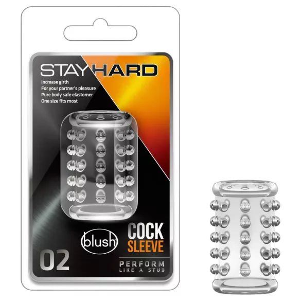Stay Hard - anel peniano texturizado pontilhado - silicone transparente