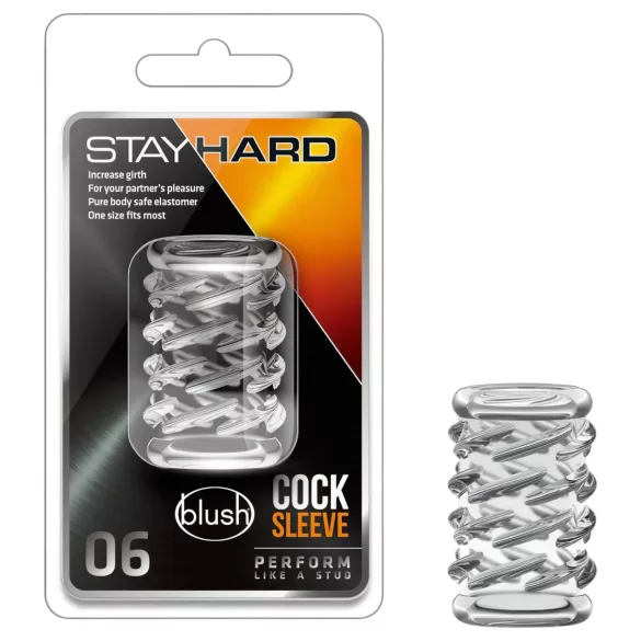 Stay Hard - anel peniano texturizado - transparente