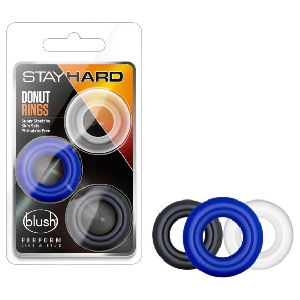 Stay Hard - anel peniano kit - 3 unidades - colorido