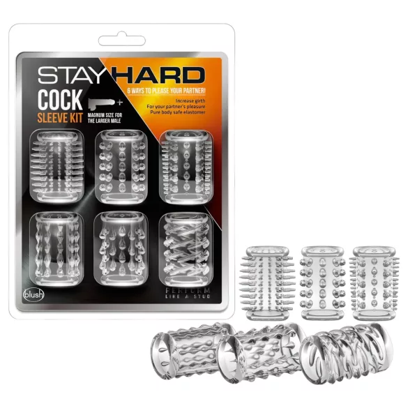 Stay Hard - anel peniano kit - transparente (6 unidades)