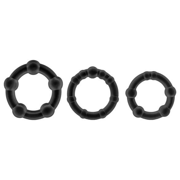 Stay Hard - anel peniano kit - silicone preto