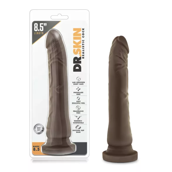 Dr. Skin 8,5 - dildo realista com ventosa (castanho, 20,5 cm)