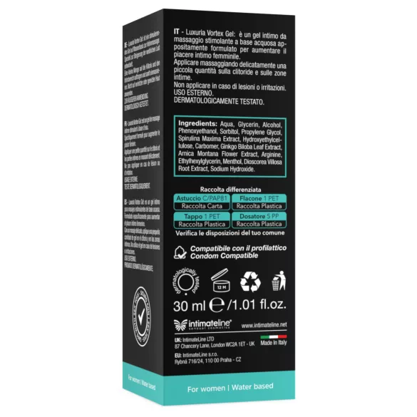 Intimateline Luxuria Vortex - gel excitante refrescante para mulheres (30 ml)