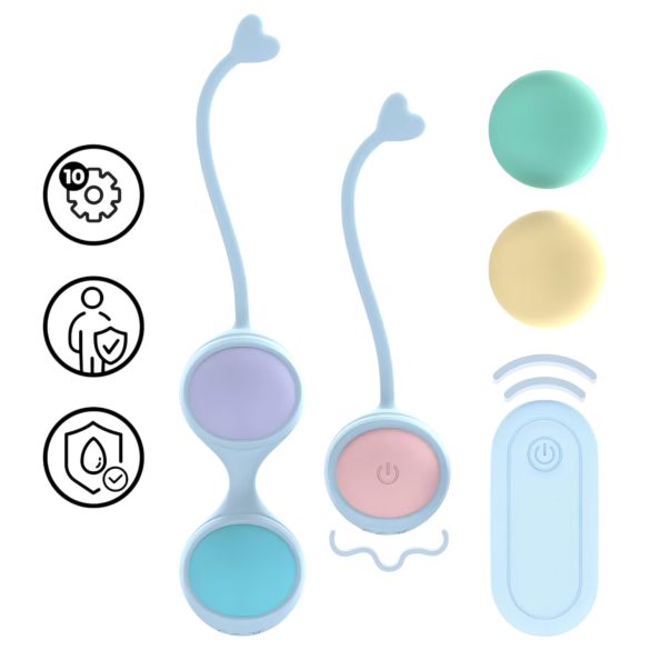 Loveline - bolas tailandesas vibratórias com controle - silicone azul