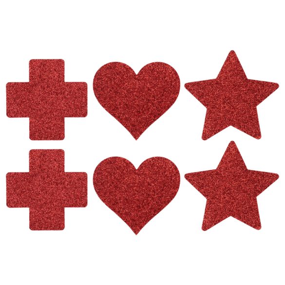 Le Désir - conjunto de adesivo para seios - 3 pares - vermelho