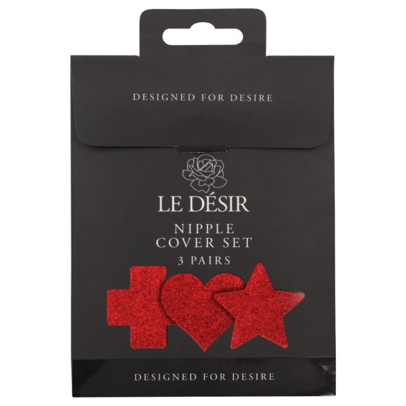 Le Désir - conjunto de adesivo para seios - 3 pares - vermelho