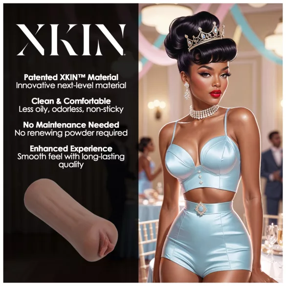 XKIN Beauty Queen Lulu - masturbador vaginal realista (tom de pele escura natural)