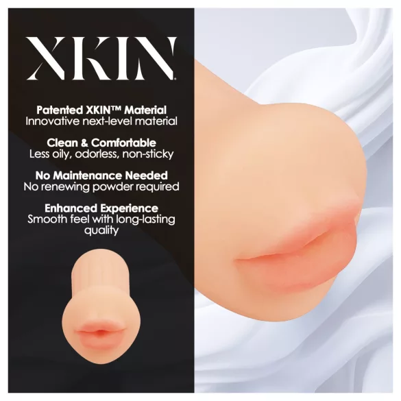 XKIN - masturbador de boca artificial realista - S (cor natural)