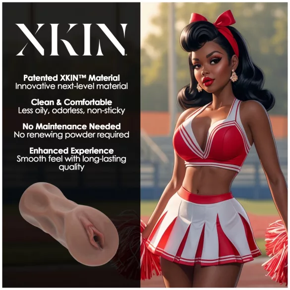 XKIN Cheerleader Cherry - vagina artificial realista masturbador (pele escura natural)