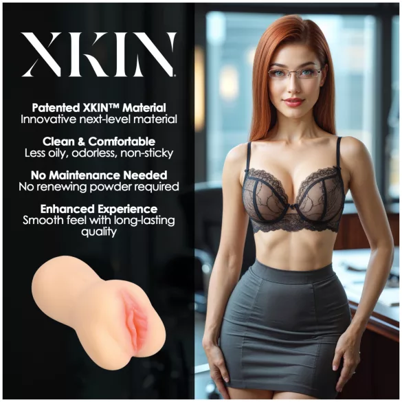 XKIN Amber Blowfiled - masturbador vagina artificial realista (cor natural)