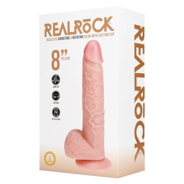 RealRock - vibrador rotativo realístico - silicone cor pele 20,5cm