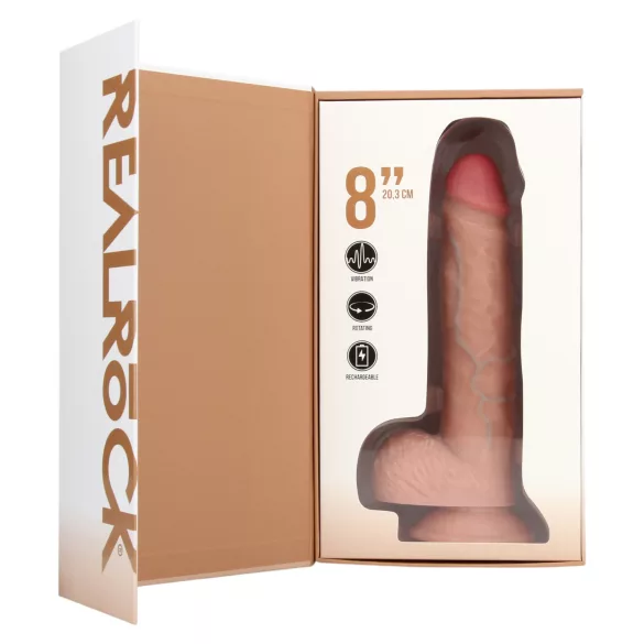 RealRock - vibrador rotativo realístico - silicone cor pele 20,5cm