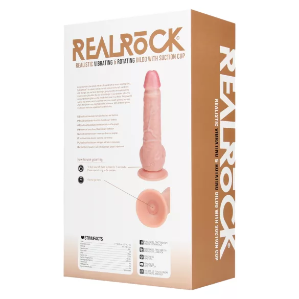 RealRock - vibrador rotativo realístico - silicone cor pele 20,5cm