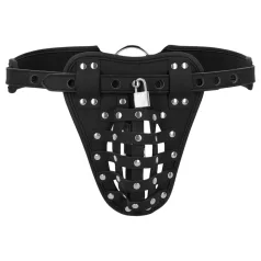  Ouch! - cinto de castidade masculino em couro sintético com cadeado (preto)