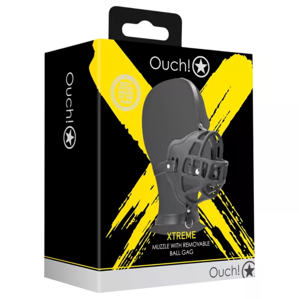 Ouch! - mordaça com amarras bucais integradas - couro preto