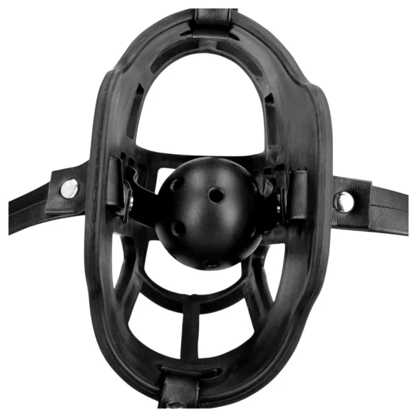 Ouch! - mordaça com amarras bucais integradas - couro preto