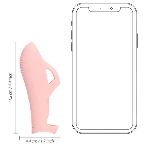 Loveline - vibrador de dedo com textura - silicone rosa