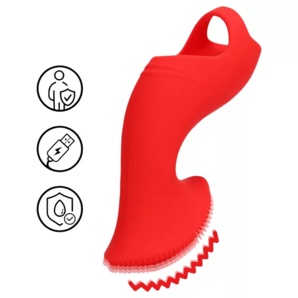 Loveline - vibrador de dedo estimulador - silicone vermelho