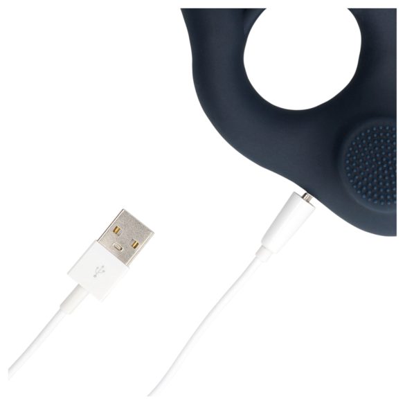 Loveline - anel peniano vibratório com estimulador de clitóris - cinza