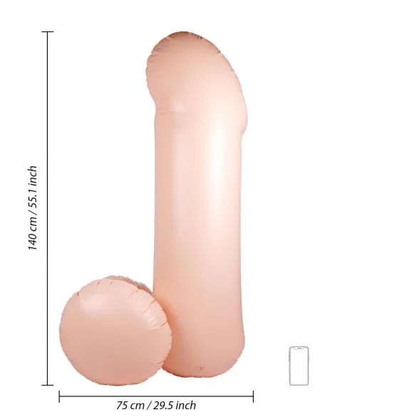 S-Line - Blow Me Up - péniszo de borracha insuflável (140 cm)