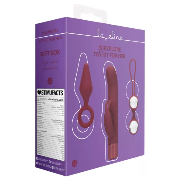 Loveline (S)explore - kit de brinquedos eróticos feminino - vermelho