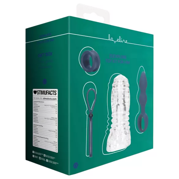 Loveline (S)explore - kit sexo masculino - conjunto brinquedos azuis