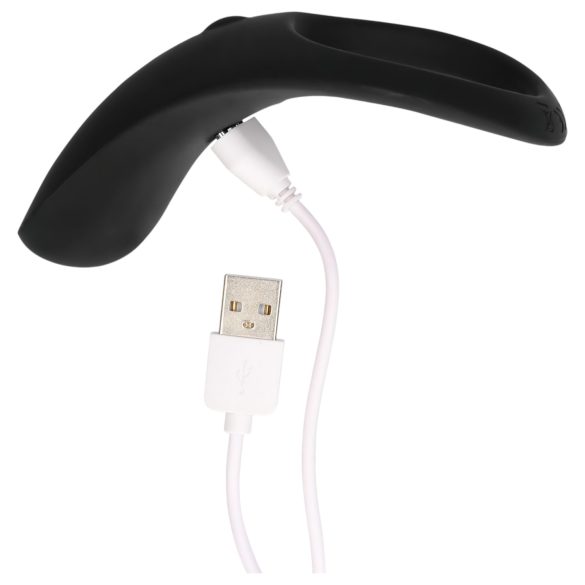 Loveline - anel peniano e escrotal vibratório recarregável - silicone preto