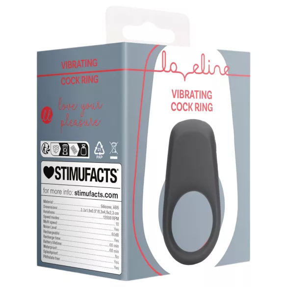 Loveline - anel peniano vibratório recarregável - silicone preto
