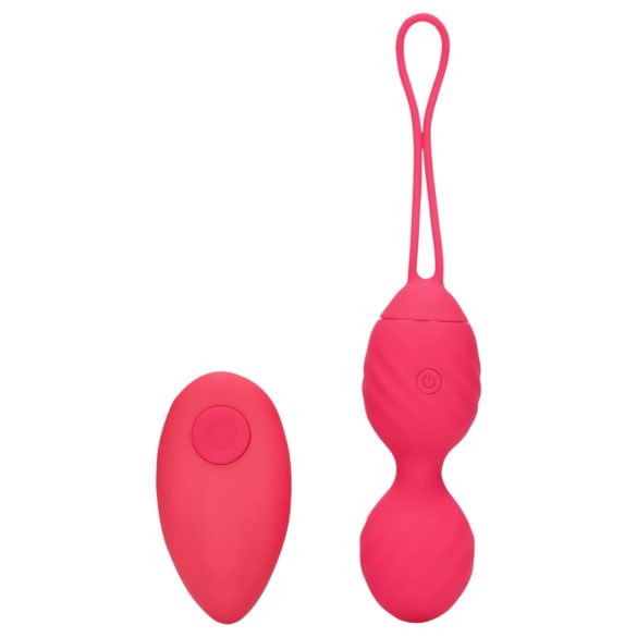 Loveline - bola vaginal vibratória texturizada - silicone rosa