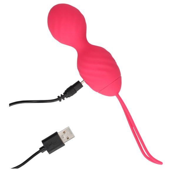 Loveline - bola vaginal vibratória texturizada - silicone rosa
