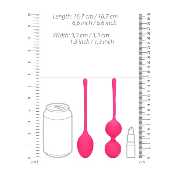 Loveline - bolas kegel com peso - kit 2 peças - rosa