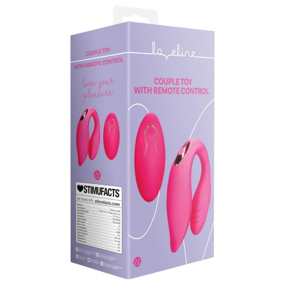 Loveline - vibrador casal recarregável com controle sem fio - silicone rosa